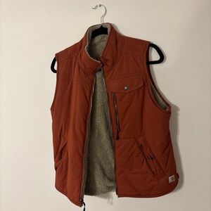Men's Rust Orange Sherpa-Lined Vest